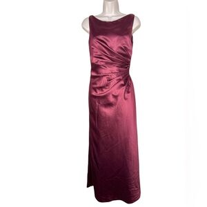 Impression Bridal Formal Prom Gala Cocktail Satin womens dress size 4 magenta